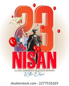 Ankara (Turquía), 23 de abril de 1921: 23 Nisan Ulusal Egemenlik ve Çocuk Bayramı, Traducido al inglés: 23 de abril Día Nacional de la Soberanía y la Infancia.