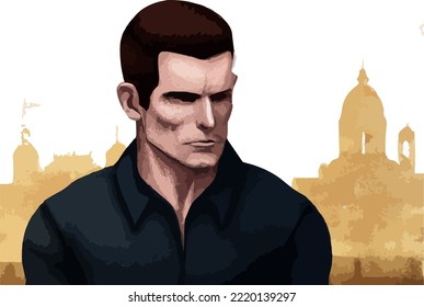 Ankara, Turkey - 28.10. 2022 Jack Reacher Movie. Tom Cruise, Rosamund Pike. Illustration Vector Drawing