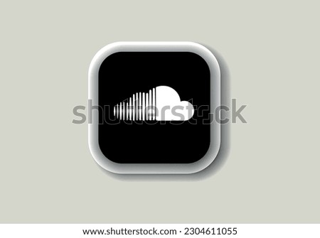 Ankara, Turkey - May 16, 2023: Soundcloud new logo and icon printed on white paper. Soundcloud social media platform logo