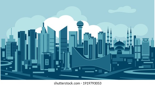 Ankara Turkey skyline vector illustration