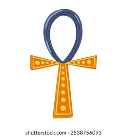 Ankh ancient Egypt symbol of life and immortality. Cartoon hand drawn vector illustration isolated on white background. Print for sticker, logo, web