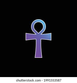 Ankh blue gradient vector icon