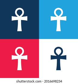 Ankh blue and red four color minimal icon set