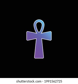 Ankh Cross blue gradient vector icon