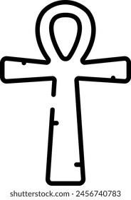 Ankh cross outline icon vector illustration