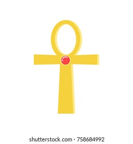 Ankh cross, religious sign of the ancient Egyptian cross, symbol of life, traditional Egyptian culture vector Illustration