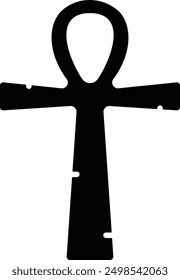 Ankh cross solid glyph vector illustration