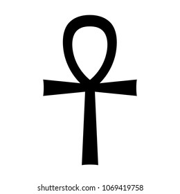 Ankh crux ansata or Egyptian symbol of life flat vector icon for apps and websites