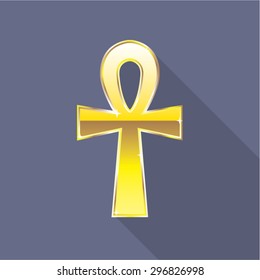 Ankh Egyptian Cross Golden Vector