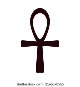 ankh egyptian cross icon isolated silhouette