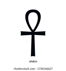 Ankh egyptian cross. Vector illustration. Antique ankh egyptian religious symbol. Ankh icon. Ankh symbol design from Religion collection. Simple element vector illustration on white background.