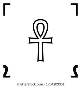 Ankh egyptian cross. Vector illustration. Antique ankh egyptian religious symbol. Ankh icon. Ankh symbol design from Religion collection. Simple element vector illustration on white background.