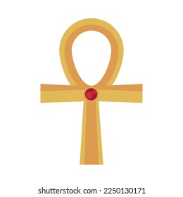 ankh Egyptian icon flat isolated