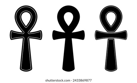 ANKH - Símbolo egipcio de la vida, silueta aislada negra