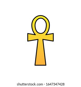 Ankh with filled line icon vector