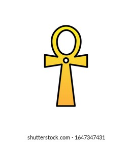 Ankh with filled line icon vector