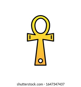 Ankh with filled line icon vector