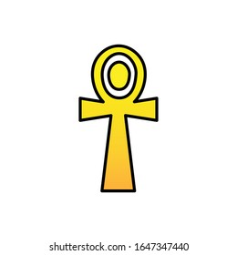 Ankh with filled line icon vector