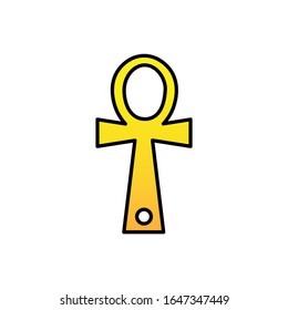 Ankh with filled line icon vector