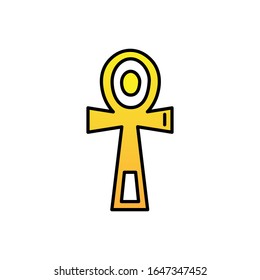 Ankh with filled line icon vector