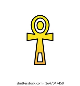 Ankh with filled line icon vector