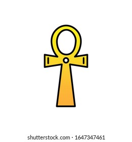 Ankh with filled line icon vector