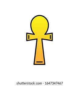 Ankh with filled line icon vector