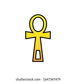 Ankh with filled line icon vector