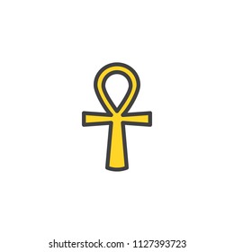 Ankh filled outline icon, line vector sign, linear colorful pictogram isolated on white. Egyptian cross symbol, logo illustration. Pixel perfect vector graphics
