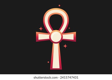 Ankh Flat Fortune Sticker Design
