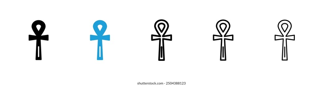 Ankh icon in black and blue colors