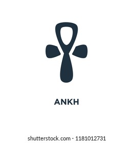 Ankh icon. Black filled vector illustration. Ankh symbol on white background. Can be used in web and mobile.