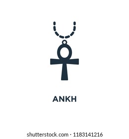 Ankh icon. Black filled vector illustration. Ankh symbol on white background. Can be used in web and mobile.