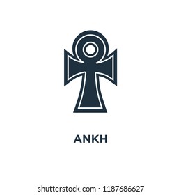 Ankh icon. Black filled vector illustration. Ankh symbol on white background. Can be used in web and mobile.