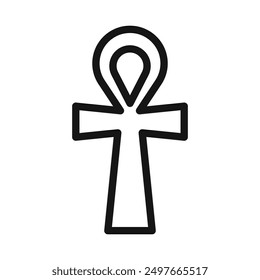 Ankh icon Black line art vector