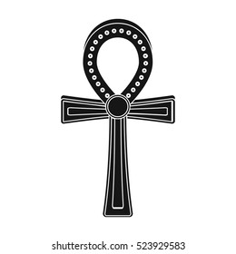 Ankh icon in black style isolated on white background. Ancient Egypt symbol stock vector illustration.