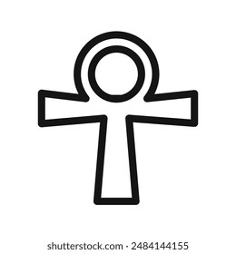 Ankh icon black and white vector sign