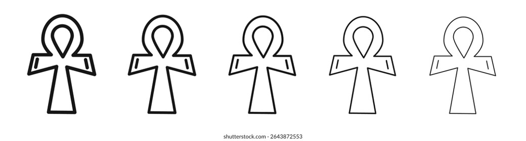 Ankh icon black and white vector sign