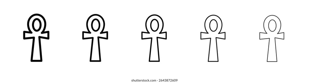 Ícone de ankh em preto e branco sinal de vetor