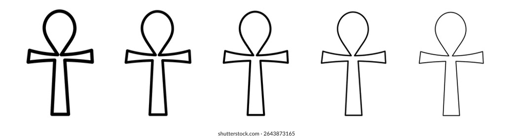 Ícone de ankh em preto e branco sinal de vetor