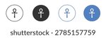Ankh icon clipart pack on black and blue