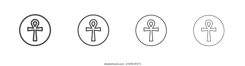 Ankh ícone conceito Pictograma Linear. Ilustração de elemento simples.