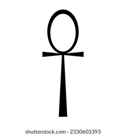 Icono de Ankh. Símbolo egipcio de la cruz. Ilustración vectorial aislada en fondo blanco.