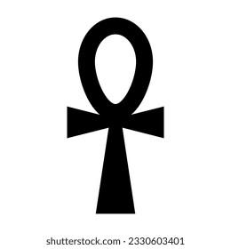 Icono de Ankh. Símbolo egipcio de la cruz. Ilustración vectorial aislada en fondo blanco.