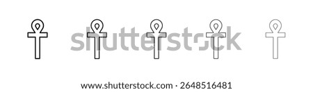 Ankh icon filled flat sign concept for web design.