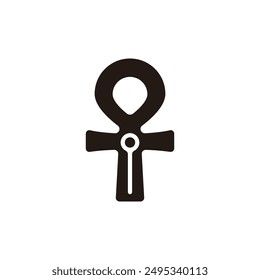 Ankh icon. Flat silhouette version.