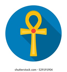 Ankh icon in flat style isolated on white background. Ancient Egypt symbol stock vector illustration.