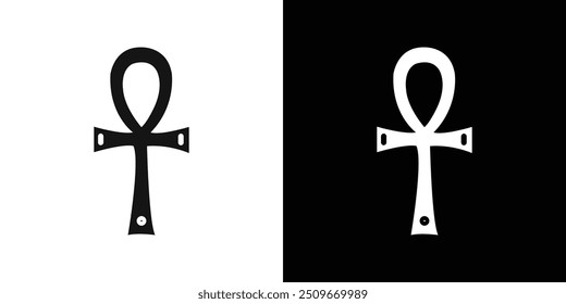 Ankh icon Flat vector set outline