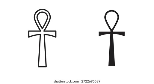 Um ícone de Ankh isolou o vetor Ilustração. Pictograma vetorial para web e app