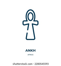 Ankh icon. Linear vector illustration from africa collection. Outline ankh icon vector. Thin line symbol for use on web and mobile apps, logo, print media.